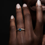 14k Heart Shape Blue Topaz Beveled Ring Ferkos Fine Jewelry