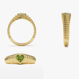 14k Heart Shape Peridot Beveled Ring Ferkos Fine Jewelry