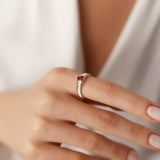 14k Heart Shape Ruby Beveled Ring Ferkos Fine Jewelry