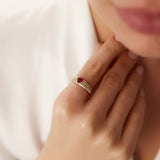 14k Heart Shape Ruby Beveled Ring Ferkos Fine Jewelry