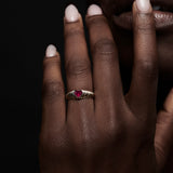 14k Heart Shape Ruby Beveled Ring  Ferkos Fine Jewelry