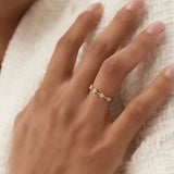 14k Hexagon Milgrain Setting Five Stone Diamond Ring Ferkos Fine Jewelry