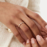 14k Hexagon Milgrain Setting Five Stone Diamond Ring Ferkos Fine Jewelry