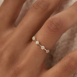 14k Hexagon Milgrain Setting Five Stone Diamond Ring Ferkos Fine Jewelry