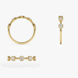 14k Hexagon Milgrain Setting Five Stone Diamond Ring Ferkos Fine Jewelry