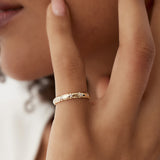 14k 3MM Unique X Cut Design Diamond Wedding Ring Ferkos Fine Jewelry