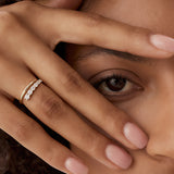 14k Unique Crossover Diamond Statement Ring Ferkos Fine Jewelry