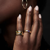 14k Flush Set Oval Amethyst Dome Ring Ferkos Fine Jewelry