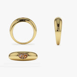 14k Flush Set Oval Citrine Dome Ring Ferkos Fine Jewelry