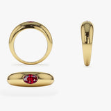 14k Flush Set Oval Ruby Dome Ring Ferkos Fine Jewelry