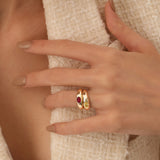 14k Flush Set Oval Ruby Dome Ring Ferkos Fine Jewelry