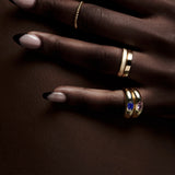 14k Flush Set Oval Sapphire Dome Ring Ferkos Fine Jewelry