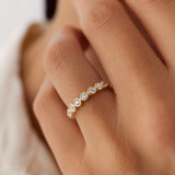 14k 9 Diamond Half Eternity Wedding Ring 0.55ctw Ferkos Fine Jewelry