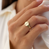 14k Pave Diamond Line Signet Pinky Ring Ferkos Fine Jewelry