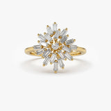 14K Ballerina Baguette Diamond Cluster Ring Ferkos Fine Jewelry