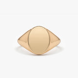 14K Gold Engravable Oval Signet Ring 14K Rose Gold Ferkos Fine Jewelry