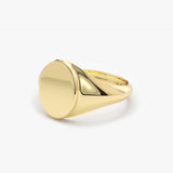 14K Gold Engravable Oval Signet Ring Ferkos Fine Jewelry