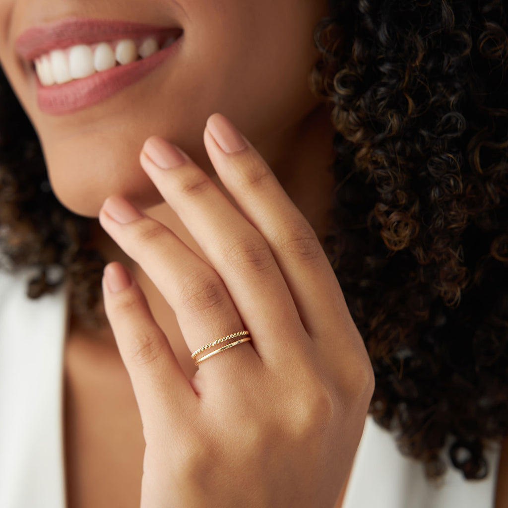 Twisted Rope Ring Setting 14K Gold Twisted Rope Ring Set – Ferkos Fine Jewelry