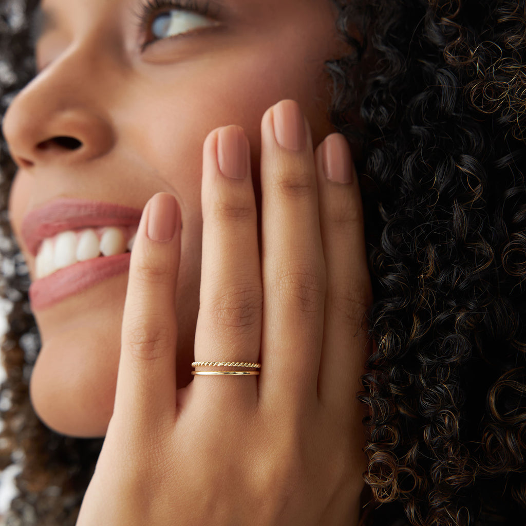 Twisted Rope Ring Setting 14K Gold Twisted Rope Ring Set – Ferkos Fine Jewelry