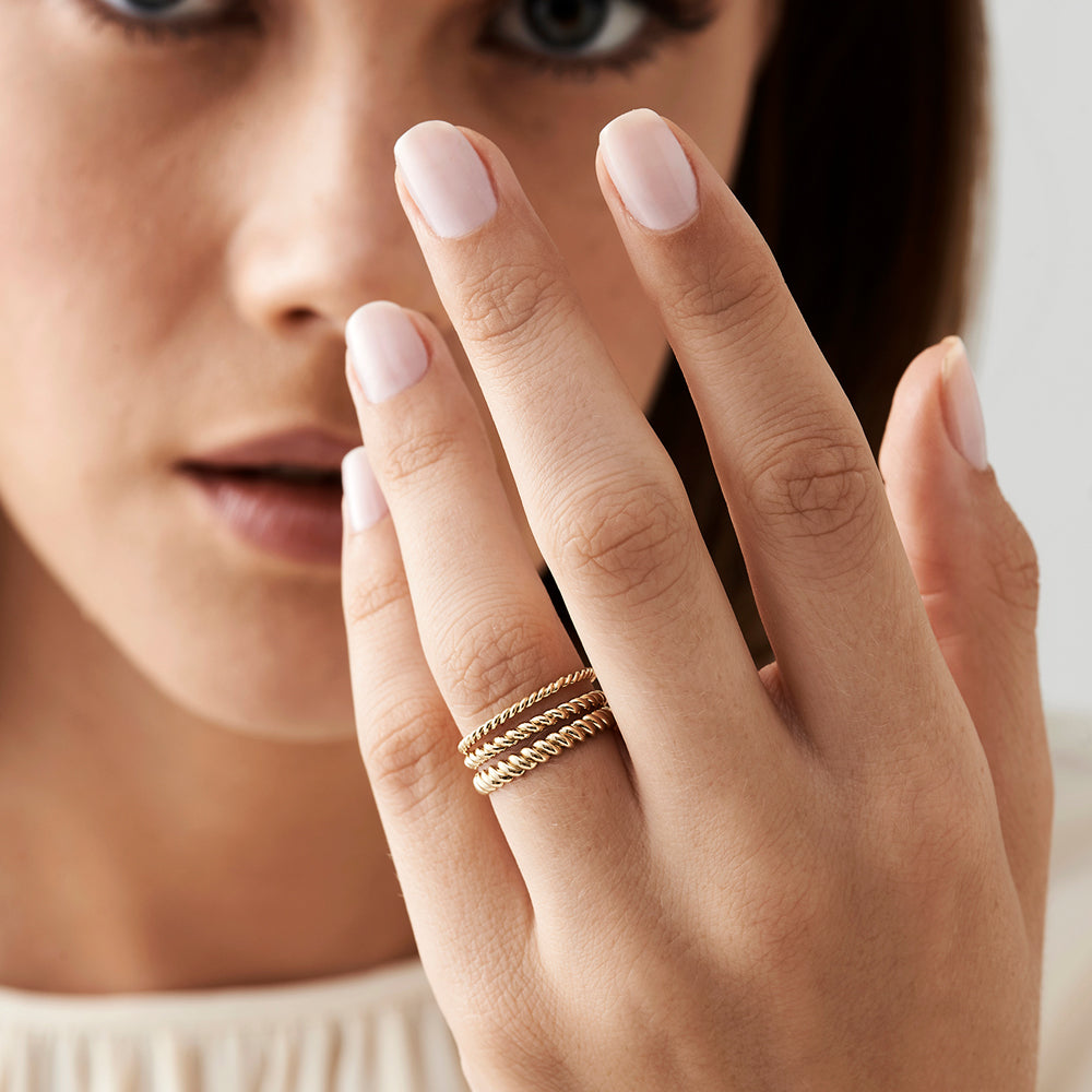 14K Gold Twists Rope Wedding Band  Ferkos Fine Jewelry