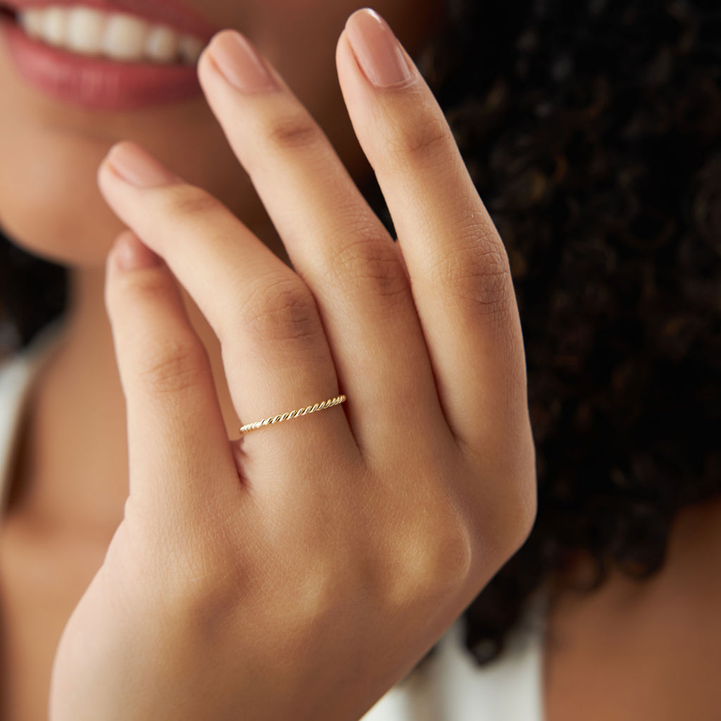 Twisted Rope Ring Setting 14K Gold Twisted Rope Ring Set – Ferkos Fine Jewelry