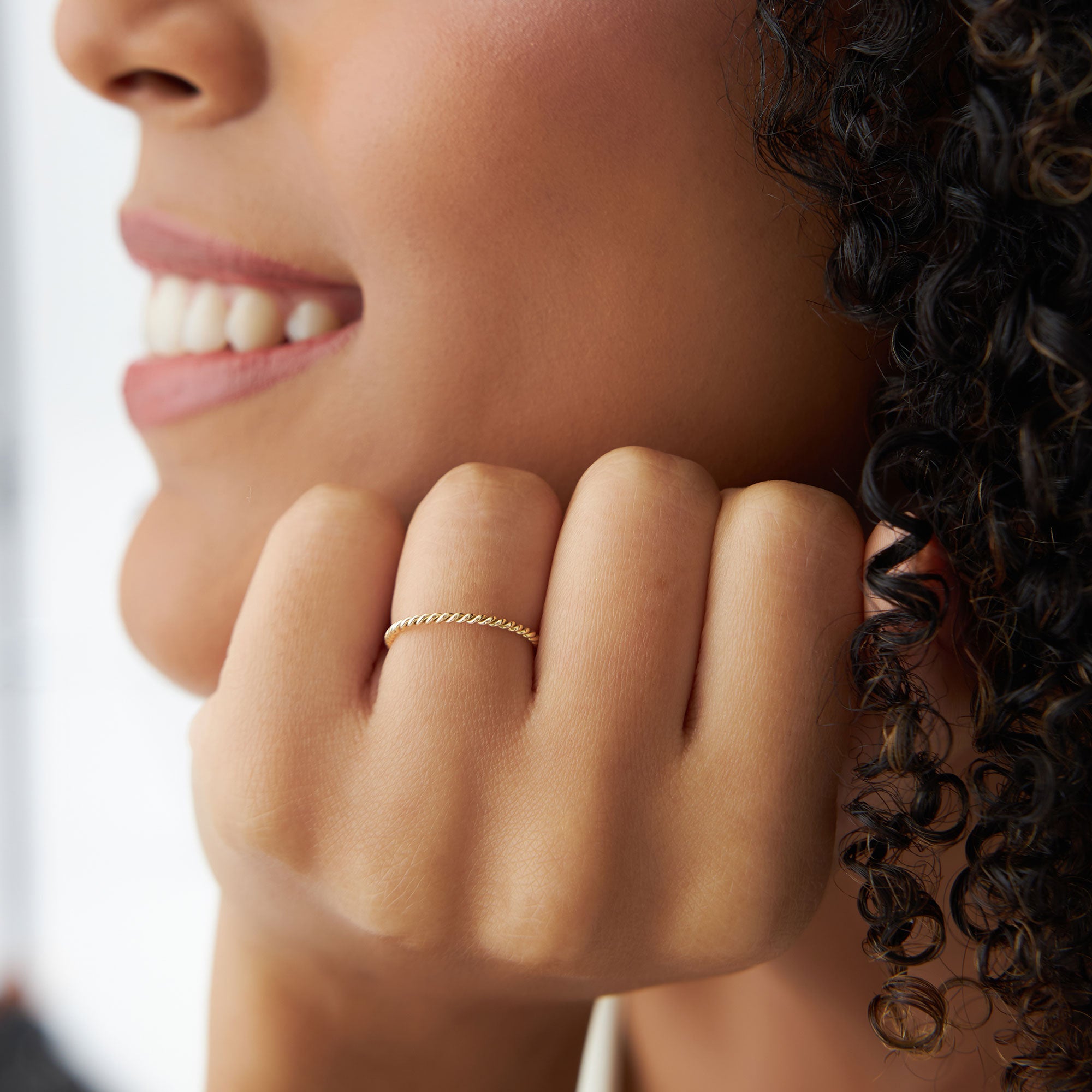 14K Gold Twisted Rope Ring Set  Ferkos Fine Jewelry