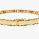 14K Milgrain Edge Gold Bangle Bracelet  Ferkos Fine Jewelry