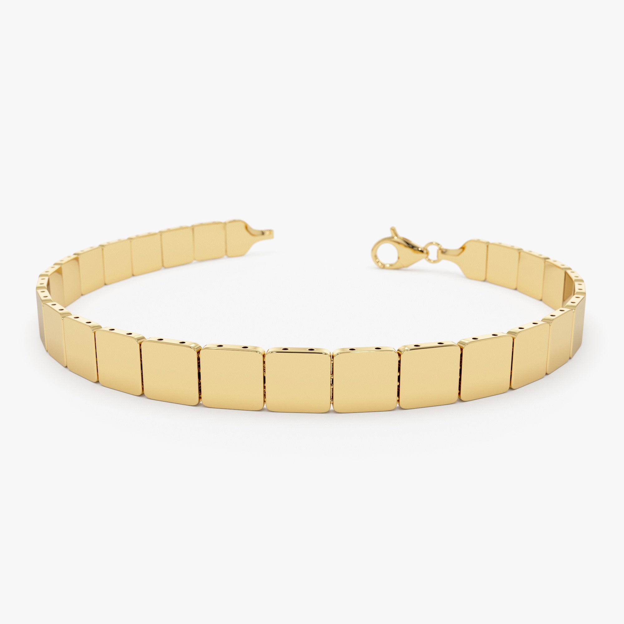 14k Gold Square Link Stacking Bracelet 14k Gold Ferkos Fine Jewelry