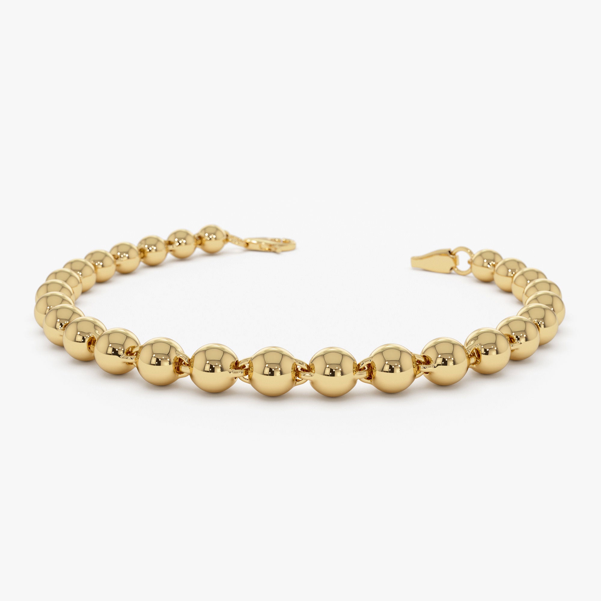 14K Gold 5 MM Bead Bracelet 14k Gold Ferkos Fine Jewelry