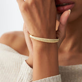 14k Chunky Ribbed Gold Bangle Bracelet  Ferkos Fine Jewelry