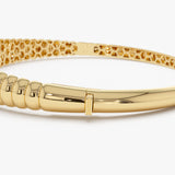 14k Chunky Ribbed Gold Bangle Bracelet  Ferkos Fine Jewelry