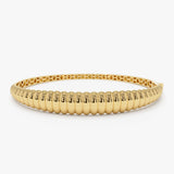 14k Chunky Ribbed Gold Bangle Bracelet 14K Gold Ferkos Fine Jewelry