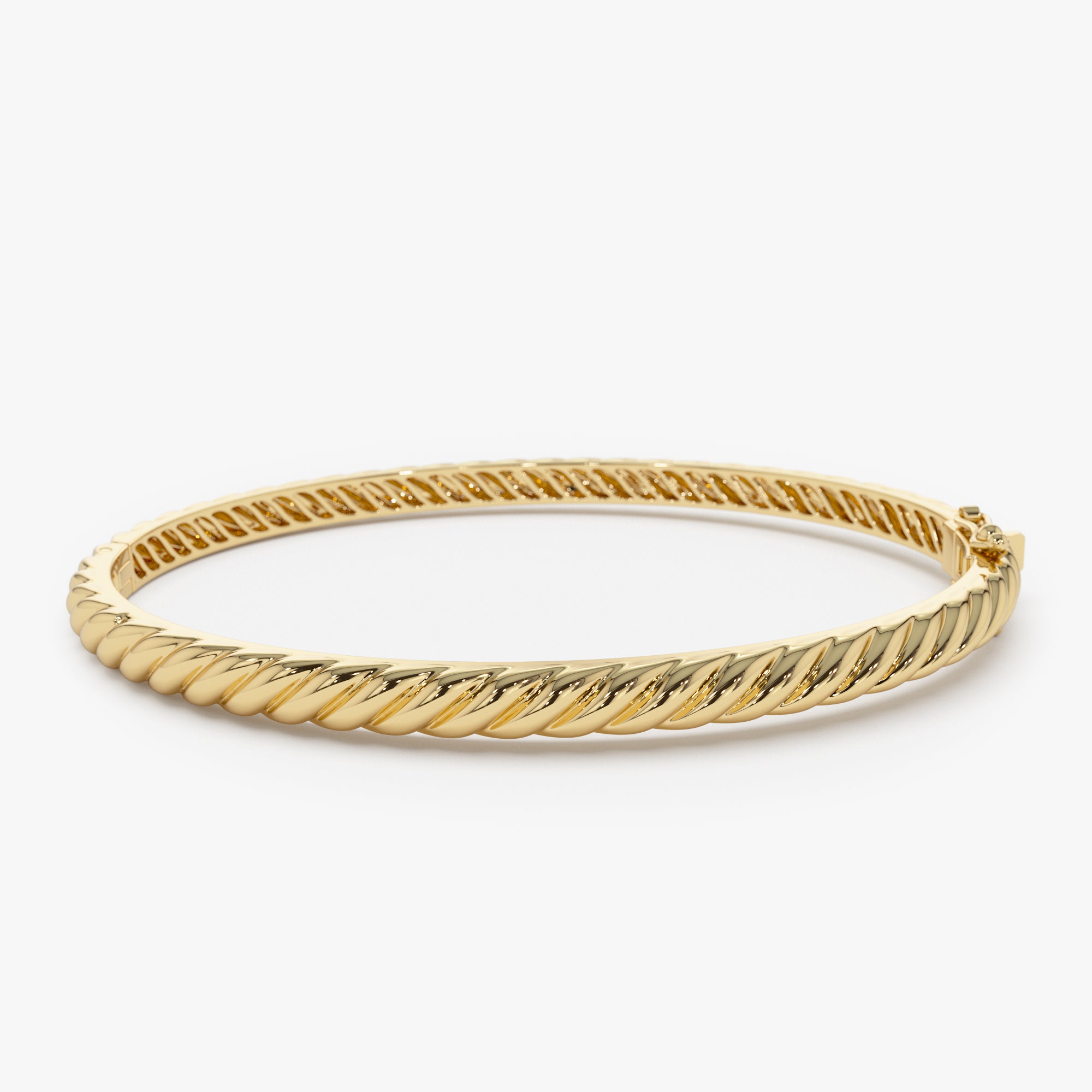 14K Twist Rope Dainty Cable Bangle – Ferkos Fine Jewelry