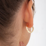 14k Rose Gold Flat Hoop Earrings Ferkos Fine Jewelry