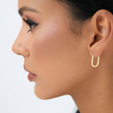 14k Gold Paperclip Hoop Earrings  Ferkos Fine Jewelry