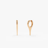 14k Solid Gold Mini Dagger Earrings 14K Rose Gold Ferkos Fine Jewelry