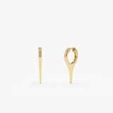 14k Solid Gold Mini Dagger Earrings 14K Gold Ferkos Fine Jewelry