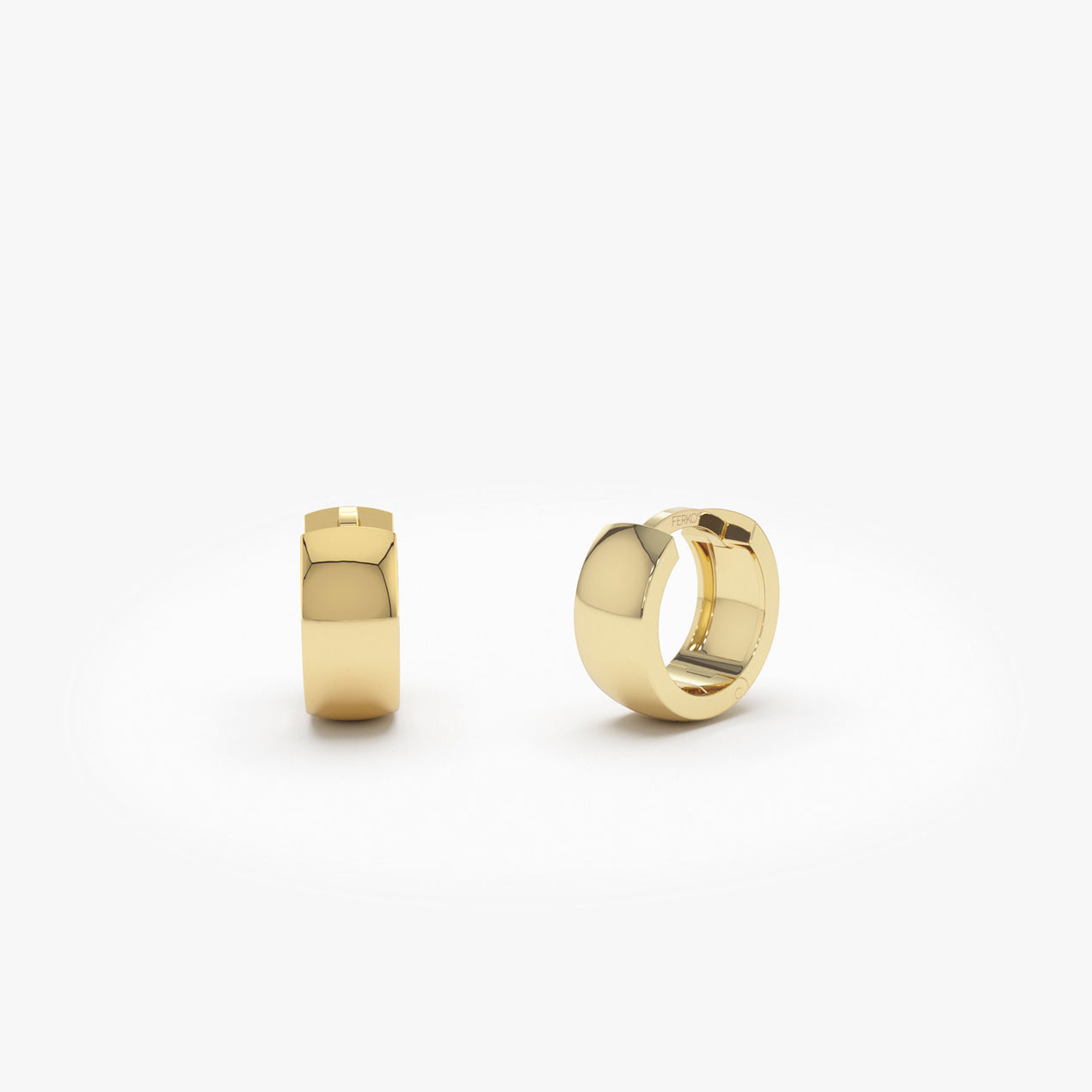 Orecchini Huggie Oro 14k Con Zaffiro Blu Naturale 1.3 Carati - Cerchio Piccolo - Regalo Festa Della Mamma