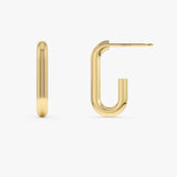 14k Bold Paper Clip Hoop Earrings  Ferkos Fine Jewelry