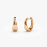 14k Gold Teardrop Hoop Earrings 14K Rose Gold Ferkos Fine Jewelry