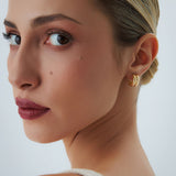 14k Solid Gold Twin C Hoops  Ferkos Fine Jewelry