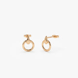 14k Dainty Circle Drop Earrings 14K Rose Gold Ferkos Fine Jewelry