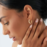 14k Gold Bubble C Hoop Earrings  Ferkos Fine Jewelry