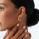 14k Gold Bubble C Hoop Earrings  Ferkos Fine Jewelry
