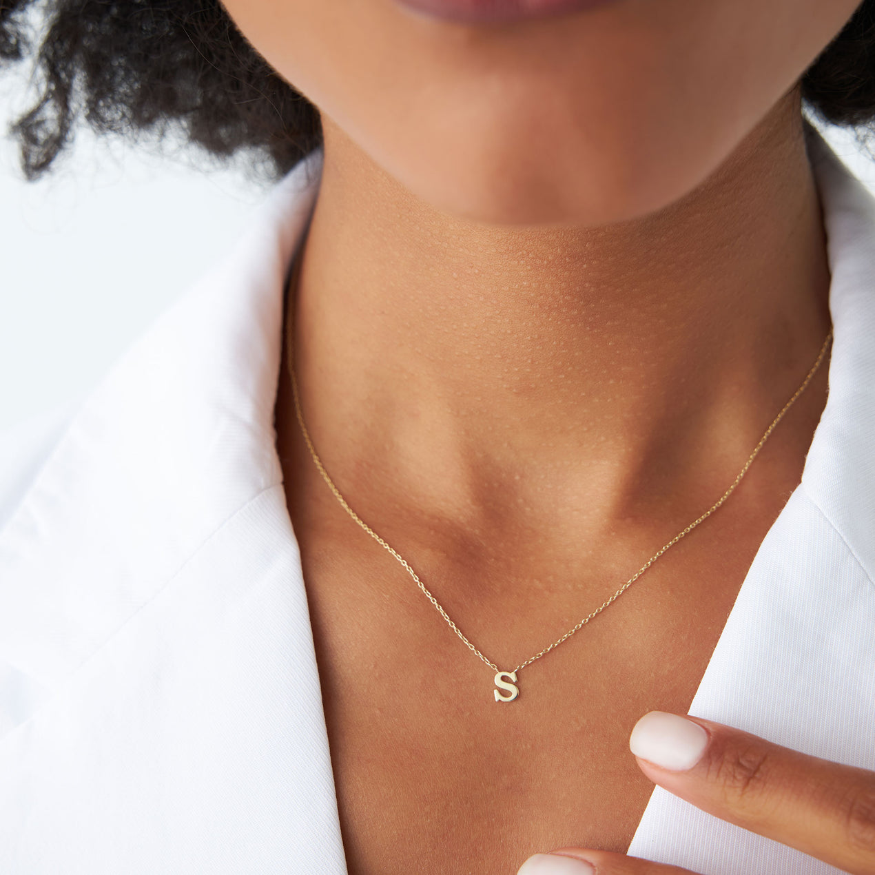 Dainty Monogram Necklace, Custom Silver Initial Necklace – Geniune Jewellery