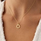 14k Solid Gold Sun Pendant Necklace  Ferkos Fine Jewelry
