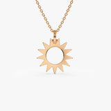14k Solid Gold Sun Pendant Necklace 14K Rose Gold Ferkos Fine Jewelry