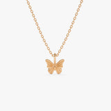14k Mini Butterfly Charm Necklace 14K Rose Gold Ferkos Fine Jewelry