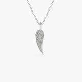 14K Angel Wings Pendant Necklace 14K White Gold Ferkos Fine Jewelry