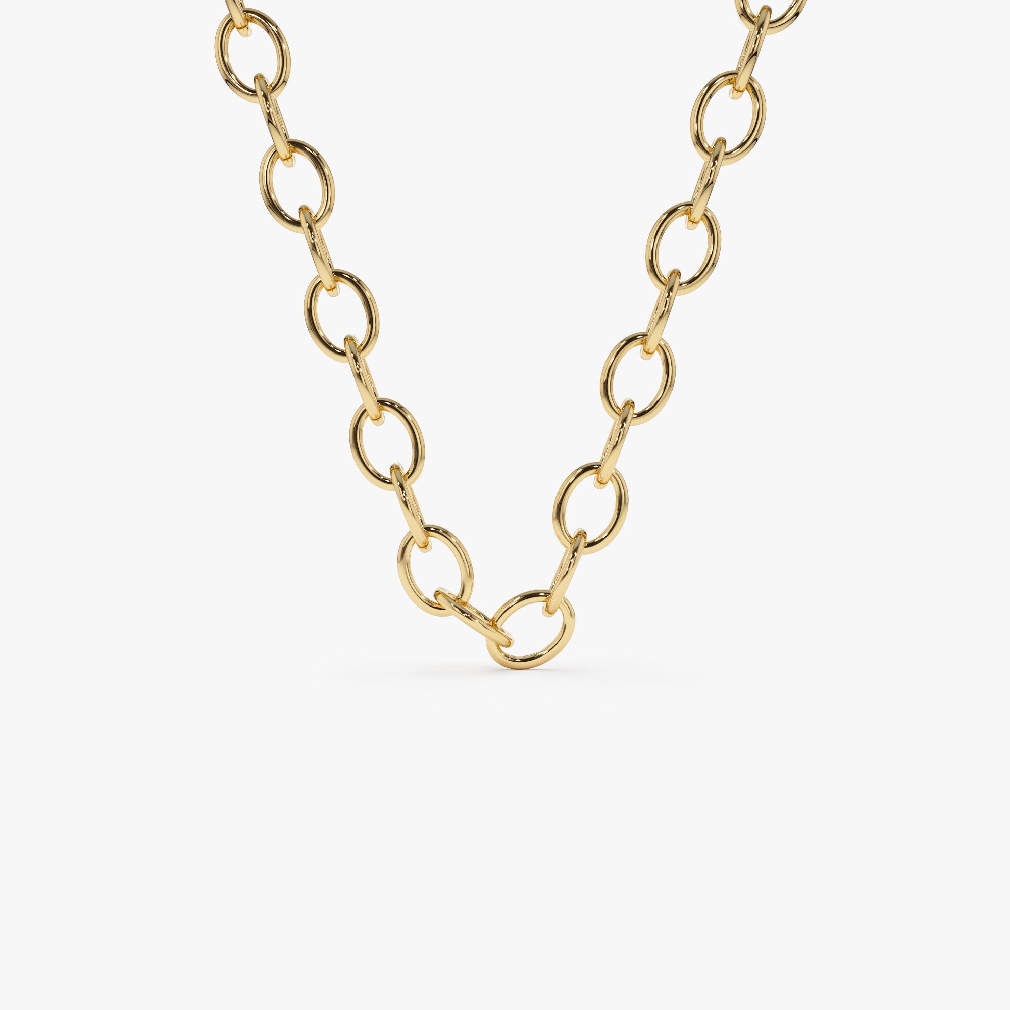 14k Oval Link Cable Chain Necklace  Ferkos Fine Jewelry